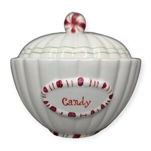 The White Barn Candle Co Candy Cane Ceramic Candle